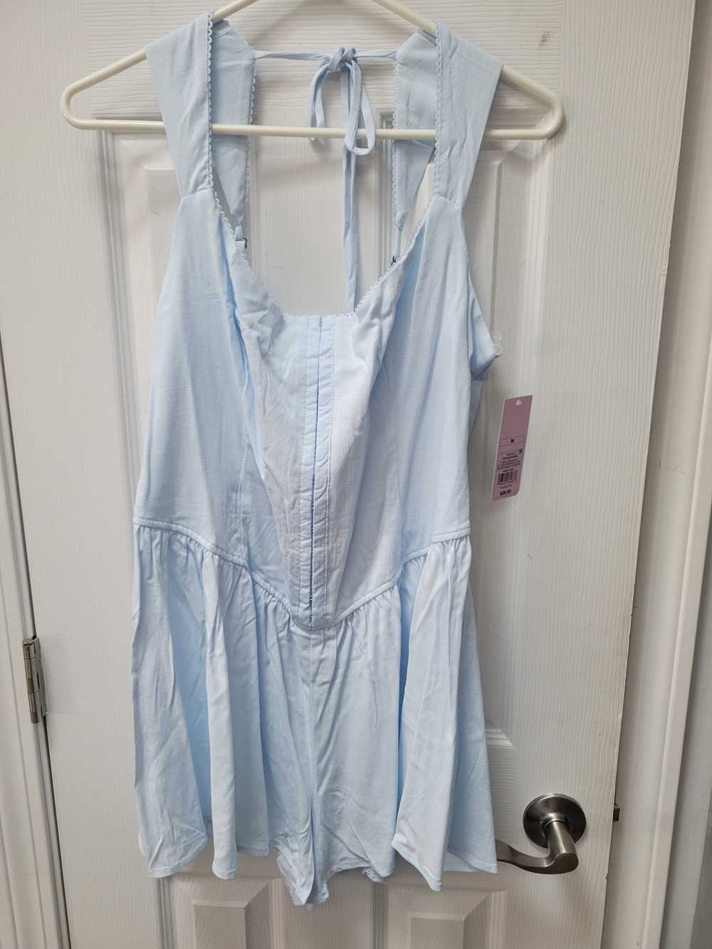 Wild Fable Light Blue Tie-Back Romper Shorts